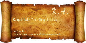 Kapitán Ancilla névjegykártya
